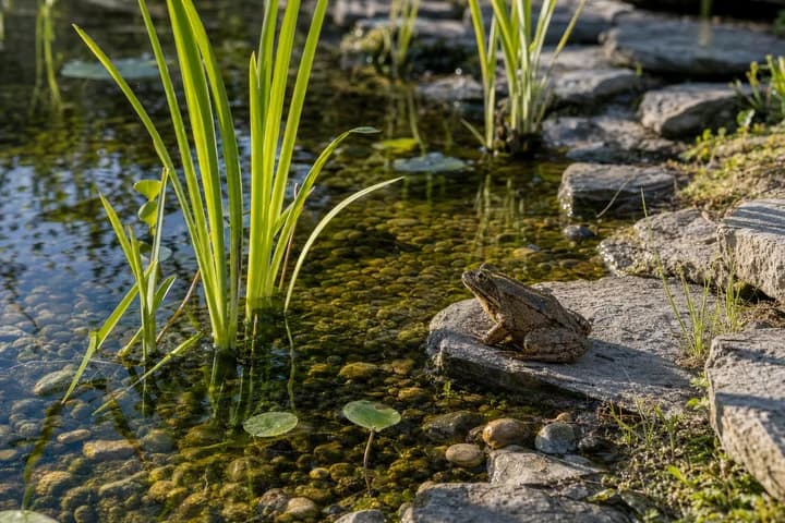 Oczko wodne przyjazne przyrodzie - komary, żaby i płazy