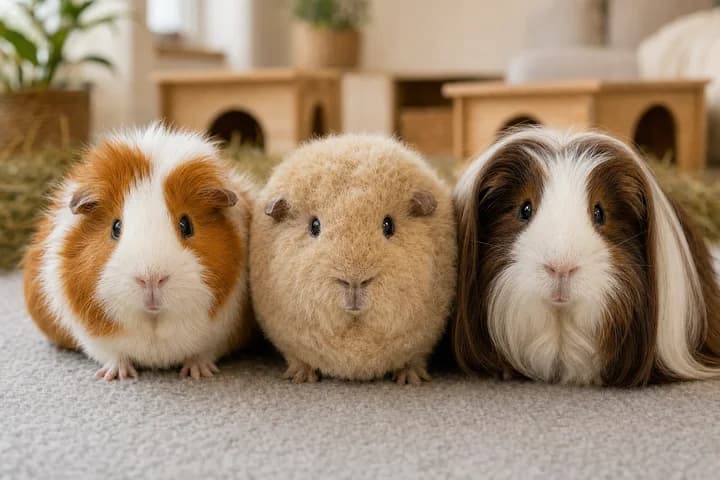 Rasy świnek morskich — teddy, rozetka, długowłosa, rex, skinny