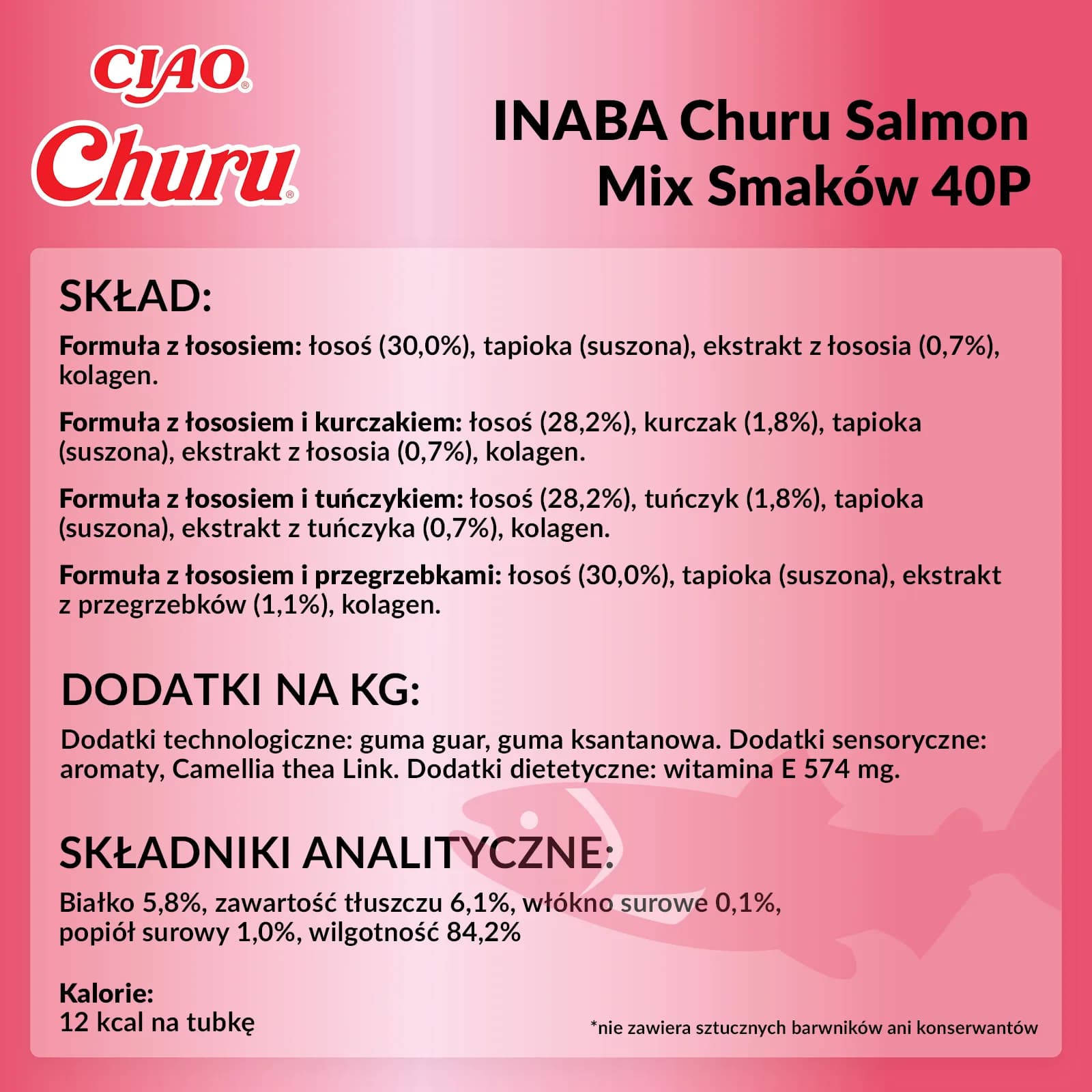 INABA Cat Churu 40P Churu Salmon przysmak dla kotów 40 × 14 g 560 g