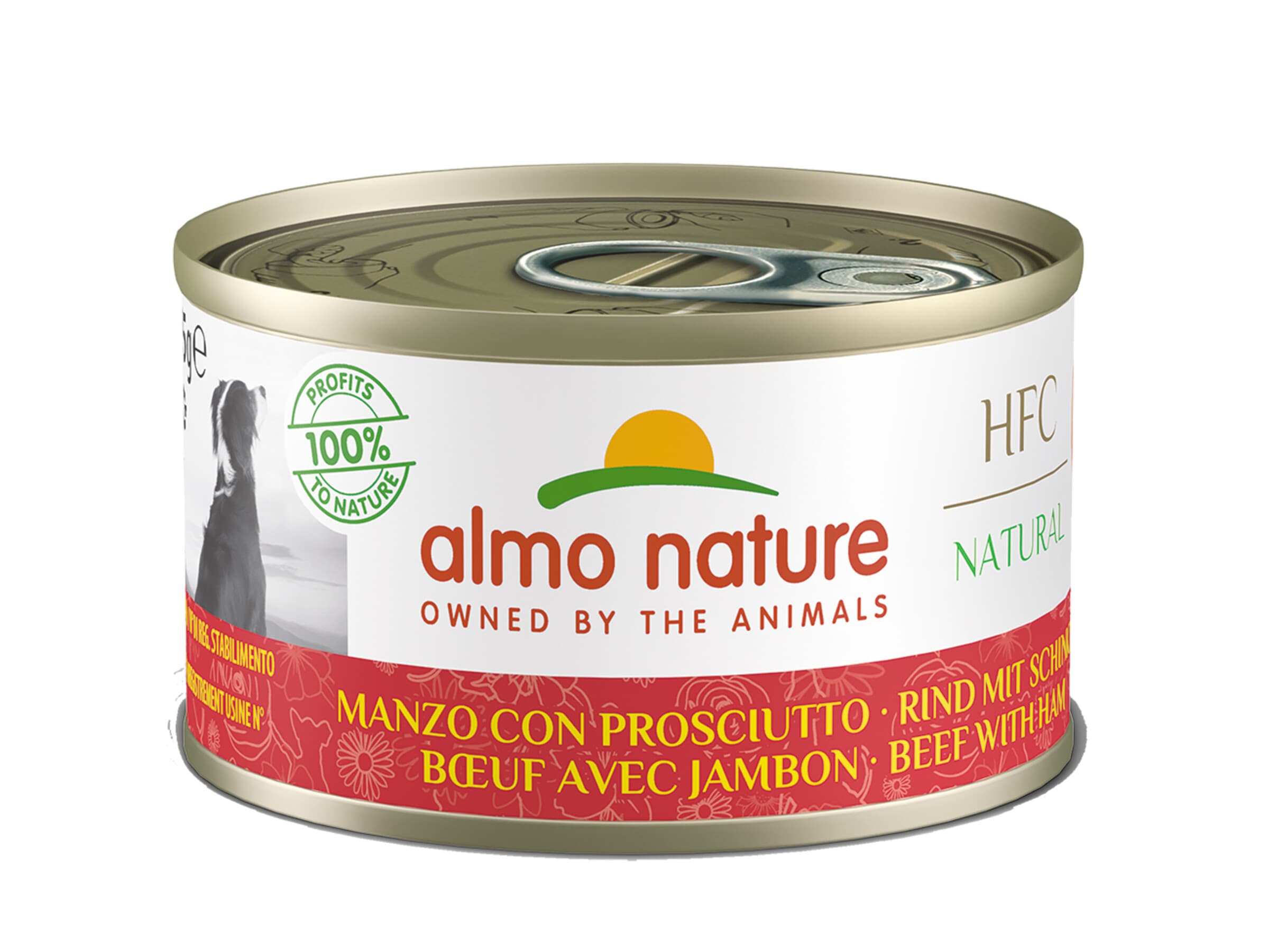 Almo Nature Puszka HFC Cuisine wołowina i szynka dla psa 95 g