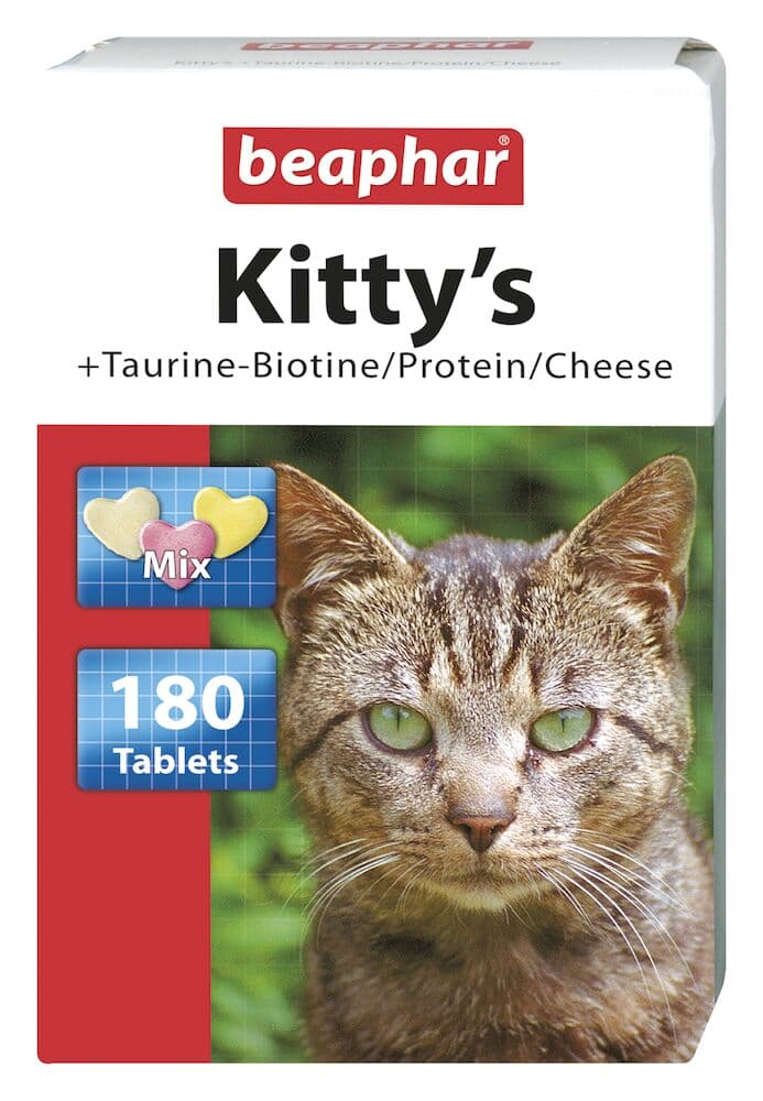 Beaphar Kitty's Mix przysmak dla kota z zawartością tauryny biotyny protein oraz sera wzbogacone witaminami 180 szt.