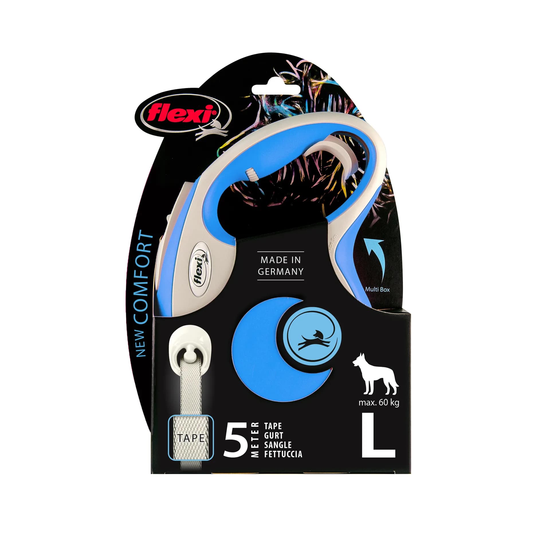 Flexi New Comfort smycz automatyczna dla psa taśma – L 5 m/60 kg