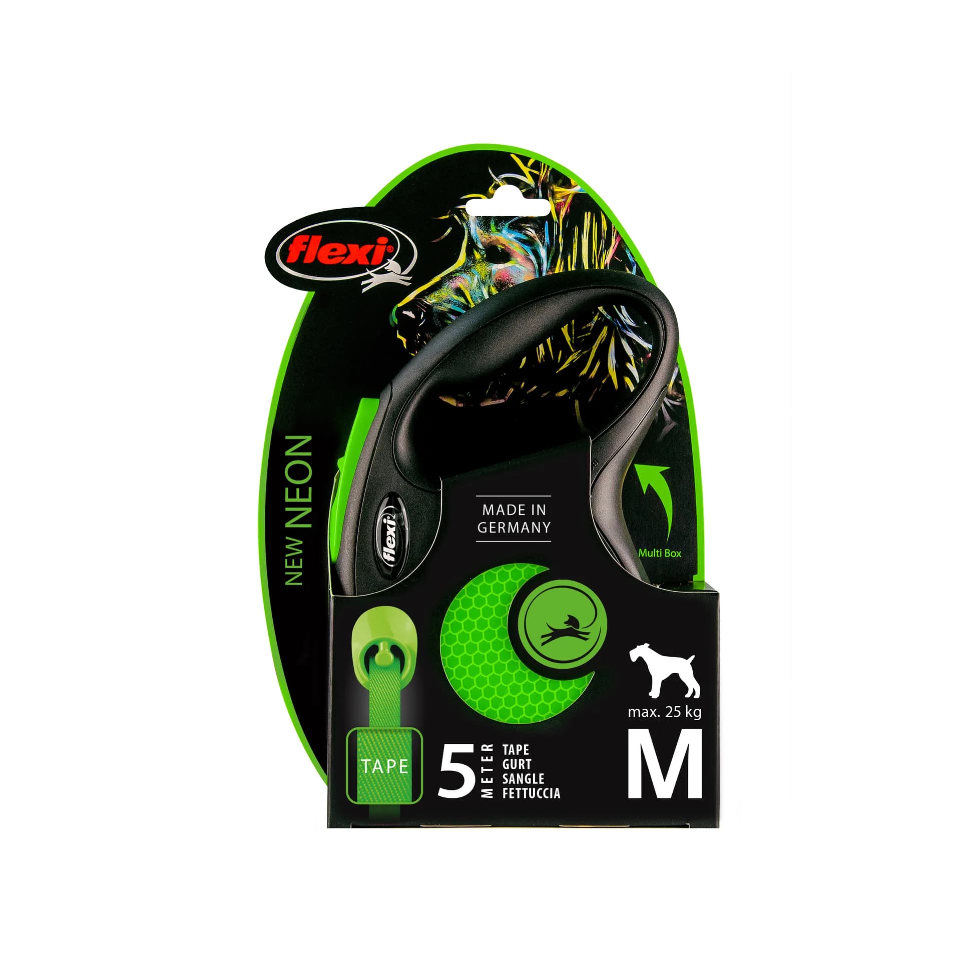 Flexi New Neon smycz automatyczna dla psa taśma – żółty, do 25 kg