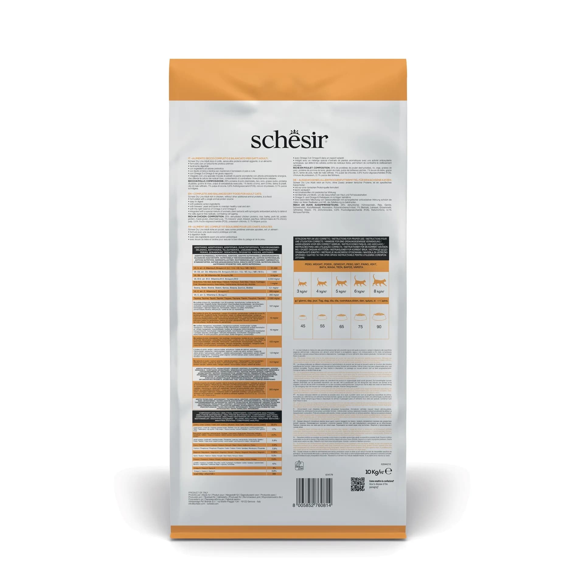 Schesir Original Adult karma sucha z kurczakiem dla dorosłych kotów – 10 kg