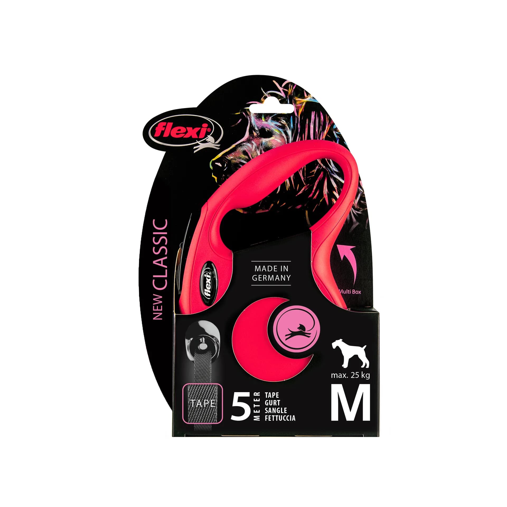 Flexi New Classic smycz automatyczna taśmowa dla psa – M 5 m/25 kg