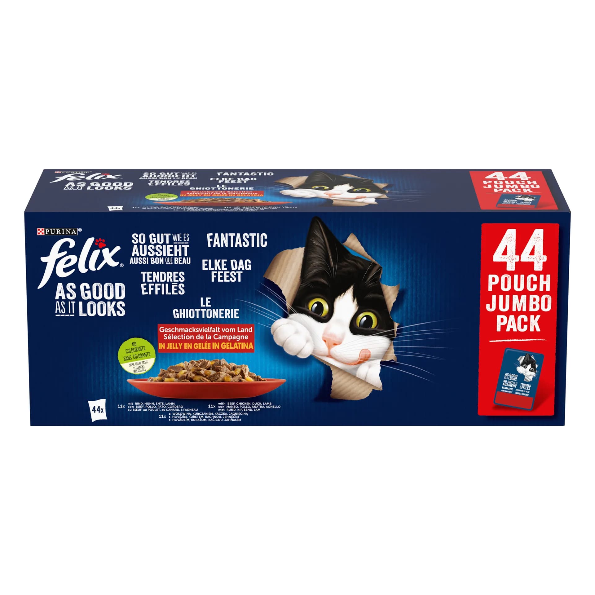 Felix Fantastic mix Wiejskich Smaków mokra karma w galaretce 44 × 85 g