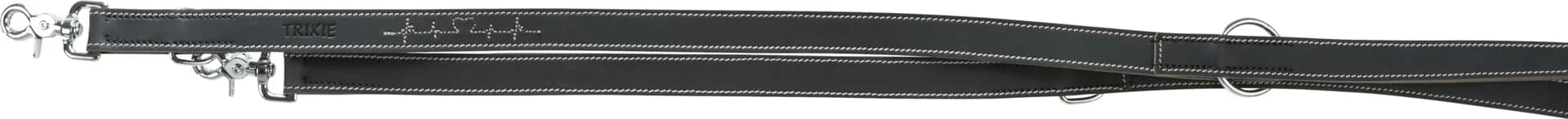 Trixie Rustic Heartbeat smycz regulowana dla psa z grubej skóry – czarny, M-L