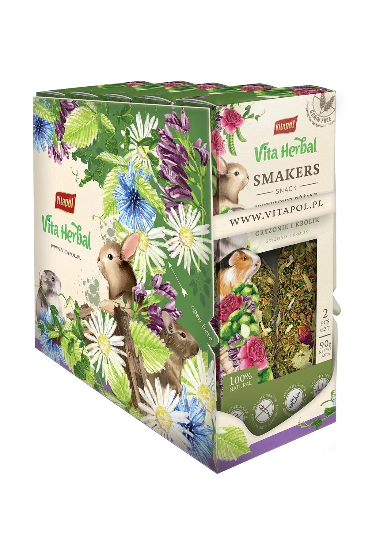 Vitapol Vita Herbal Smakers brokułowo-różany dla gryzoni i przysmak królika 1 szt. 90 g