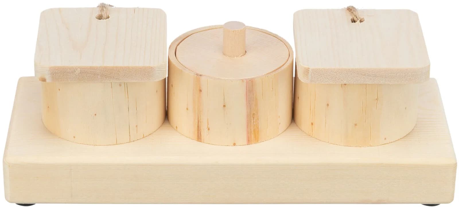 Trixie Snack Cups drewniana zabawka edukacyjna dla szczurów/królików 15 x 4,5 x 6 cm