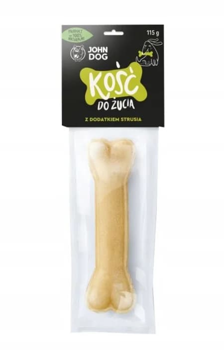 John Dog Smakołyki Kość do żucia ze strusiem 17 cm 1 szt.