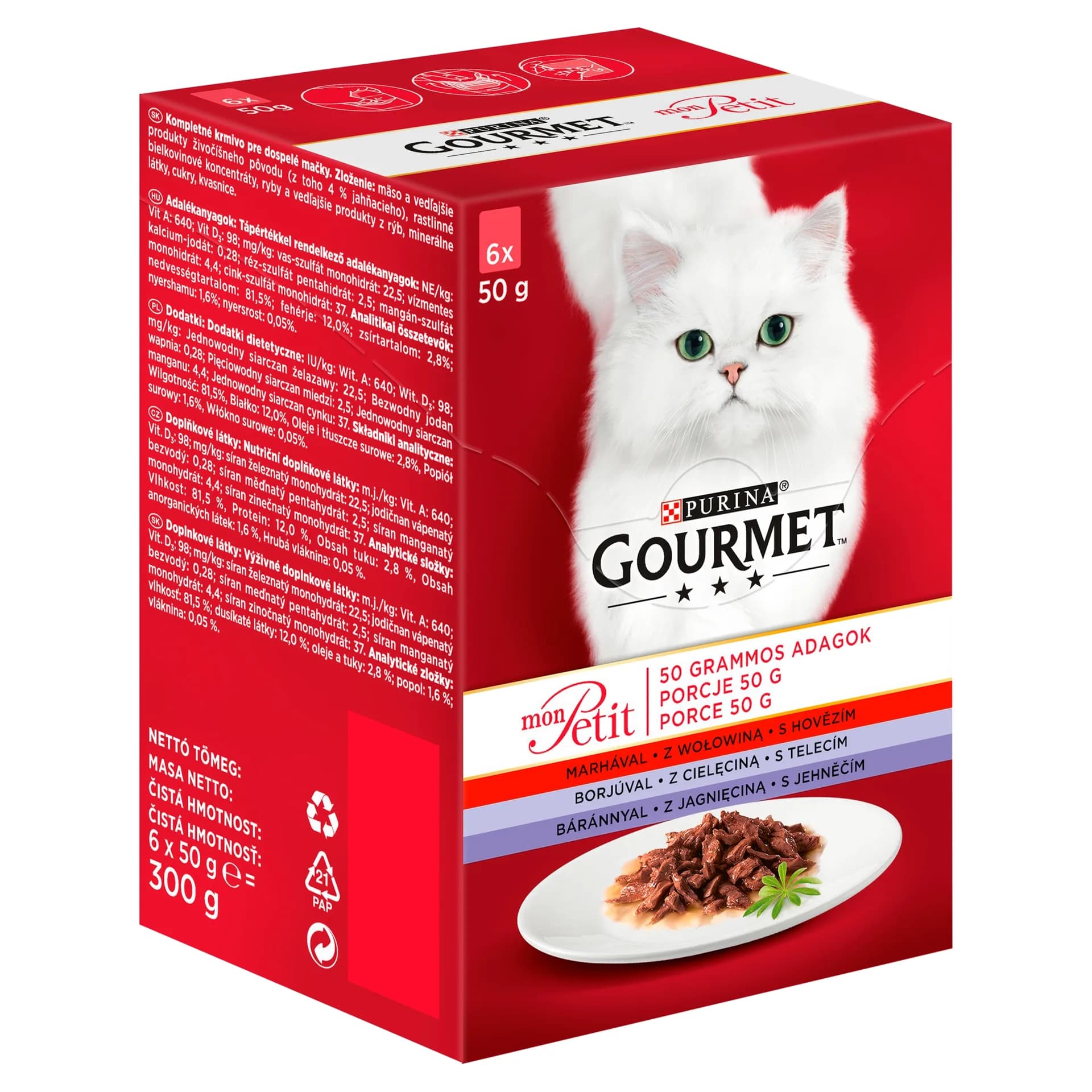 Gourmet Purina Mon Petit mix mięsny 6 × 50 g