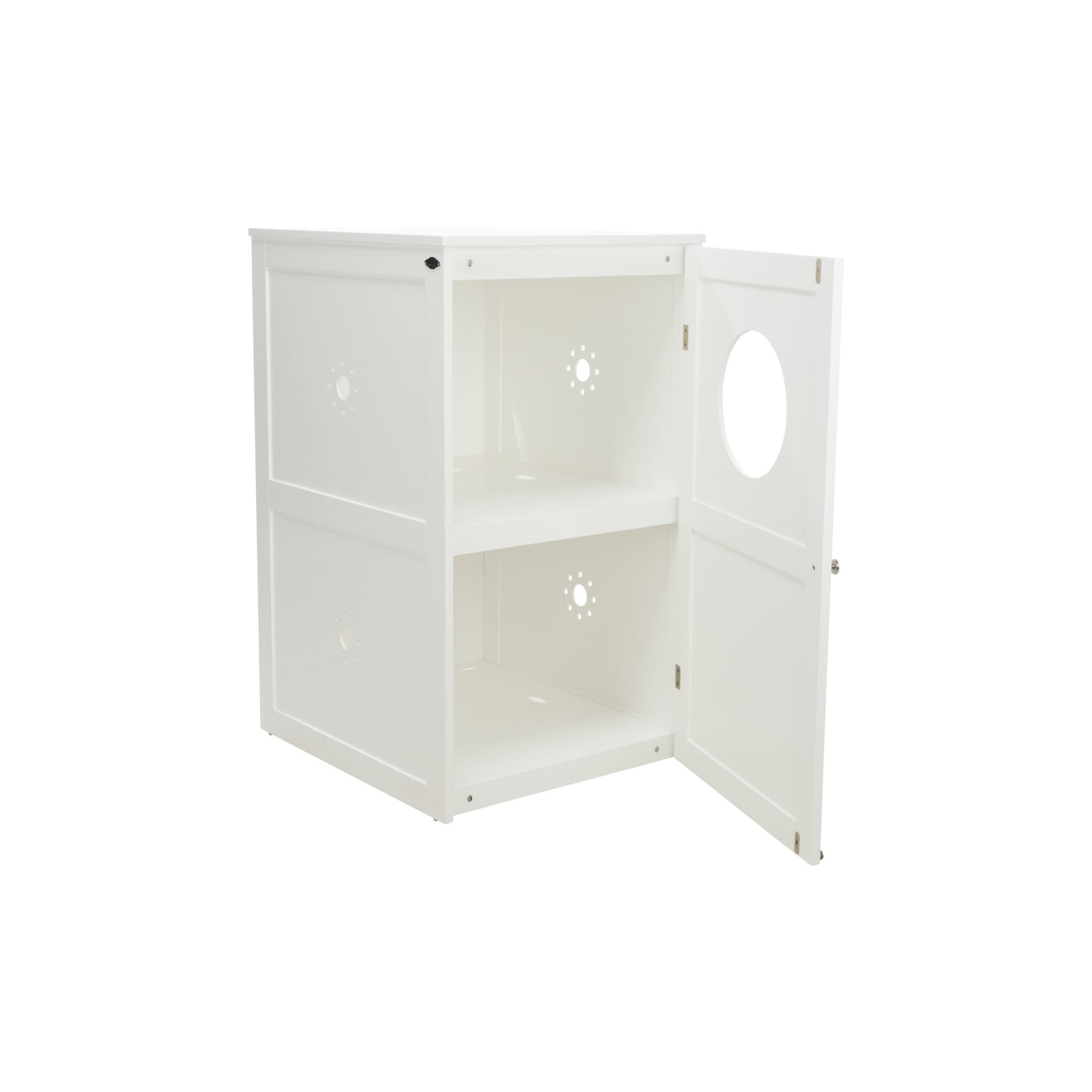 Trixie Szafka na kuwetę dla kota biała Mdf dwupoziomowa XL 53 × 90 × 58 cm