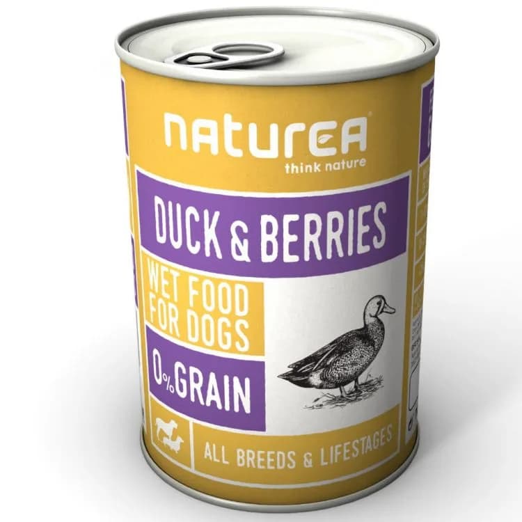 Naturea Bezzbożowa mokra karma dla psów i szczeniąt kaczka z jagodami 400 g