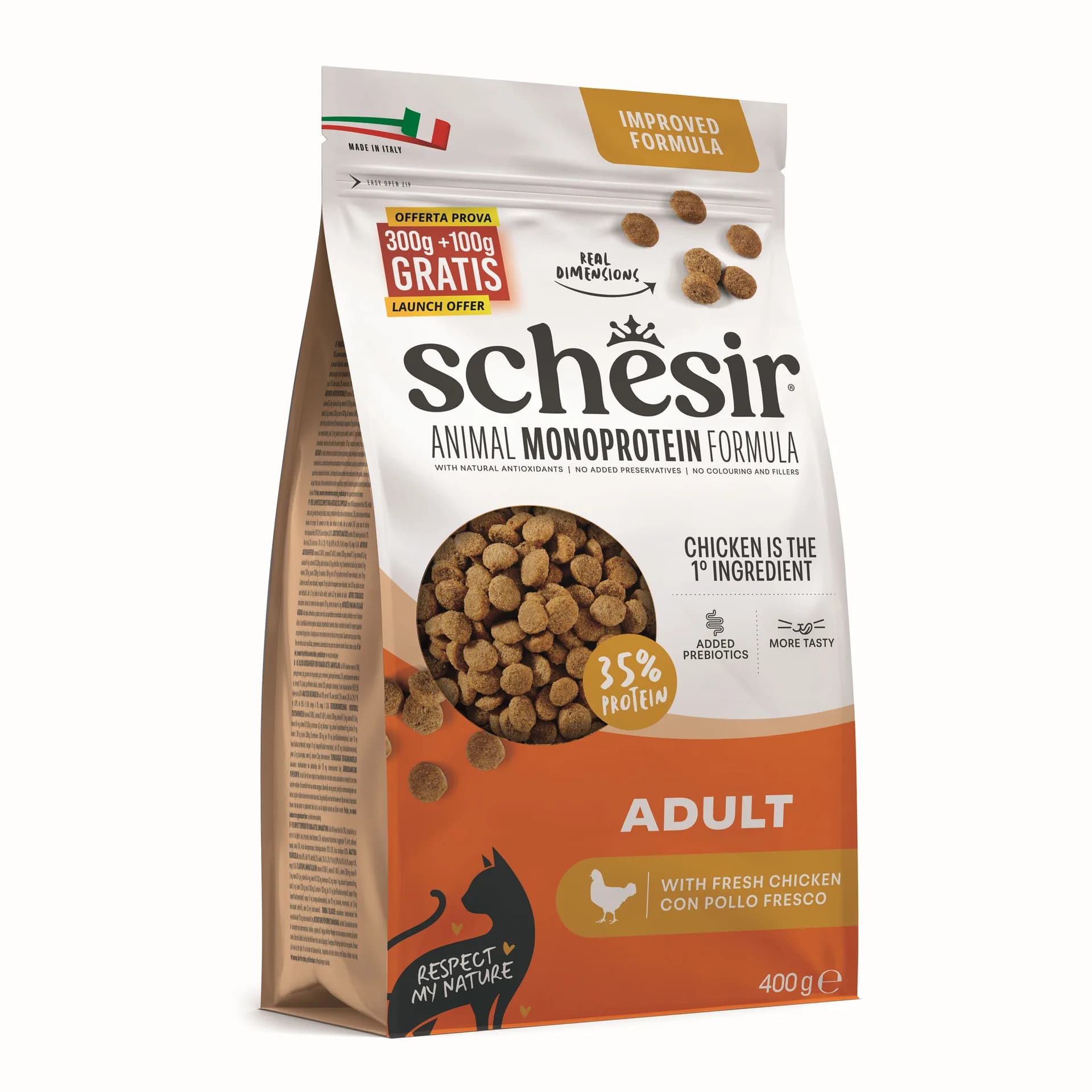 Schesir Animal Monoprotein Formula karma sucha dla dorosłego kota kurczak