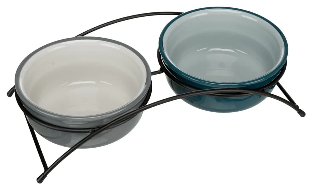 Trixie Zestaw dwóch misek ceramicznych na metalowym stojaku dla psa