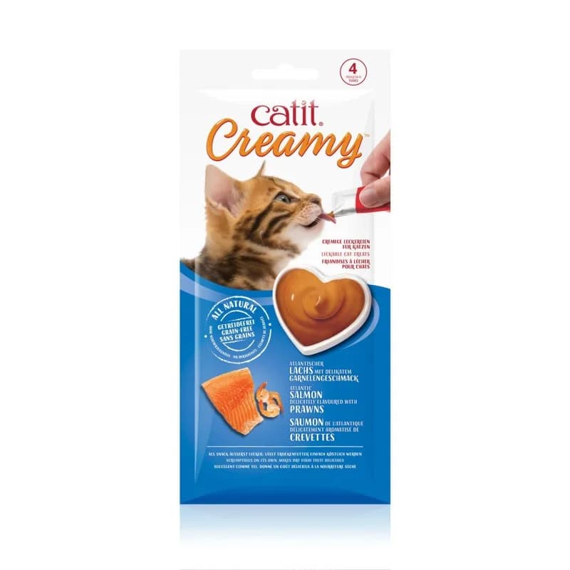 Catit Creamy Salmon & Prawns przysmak dla kota łosoś i krewetki 4 saszetki / opak.