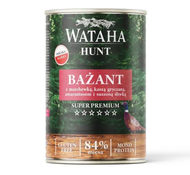 Wataha Hunt Mono Protein 84% Bażant Marchewka Kasza Gryczana Amarantus 400 g