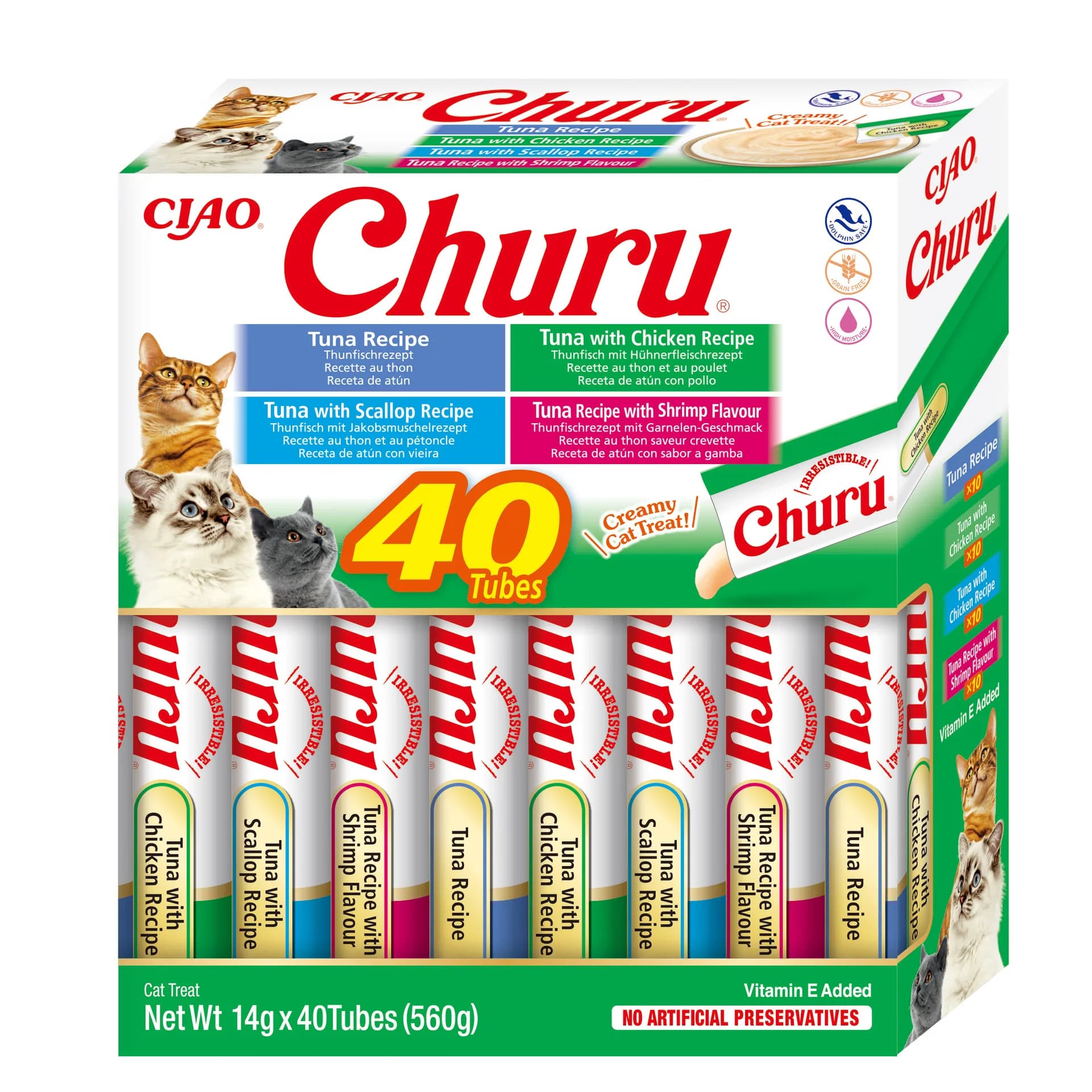 INABA Cat Churu Varieties Tuna Seafood 40 × 14 g 560 g