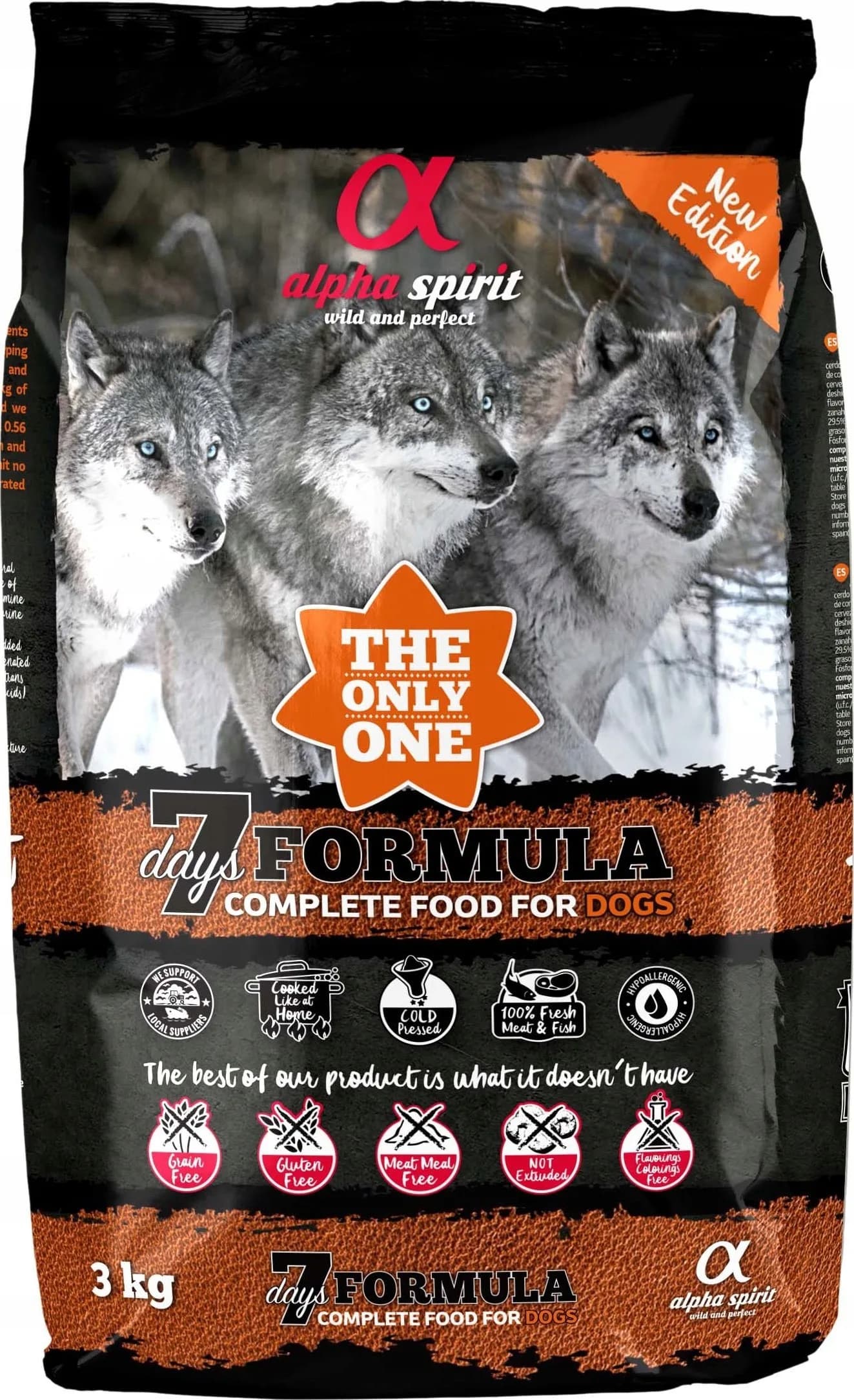 Alpha Spirit 7 DAYS Formula kompletna sucha karma dla psów dorosłych 3 kg
