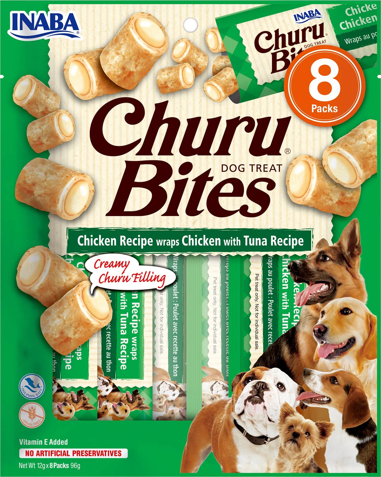 INABA Dog Churu Bite Chicken WR. Chicken&Tuna 8 x 12 g