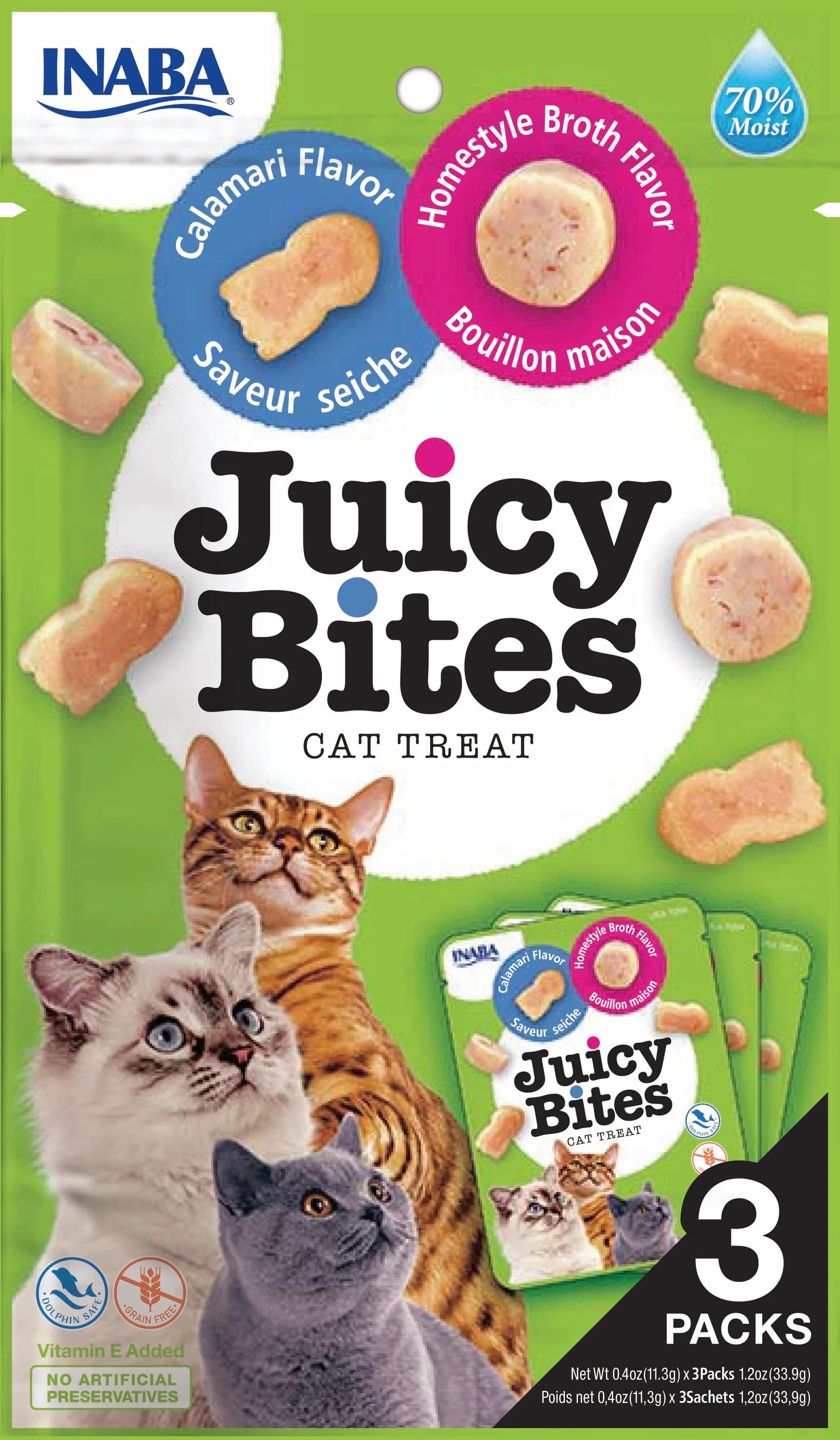 INABA Cat Juicy Bites Homestyle/calamari 3 × 11,3 g