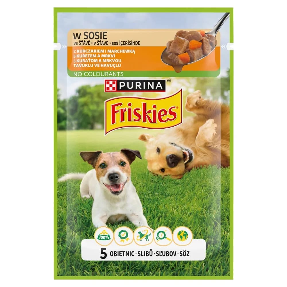 Friskies Adult karma mokra z kurczakiem i marchewką w sosie dla dorosłych psów 85 g