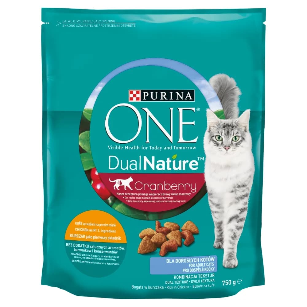 Purina ONE Dual Nature karma dla kotów kurczak i żurawina 750 g