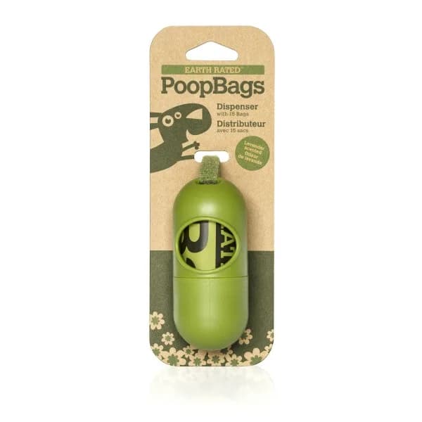EARTH RATED Etui na woreczki na psie odchody Poop Bags lawendowe + 15 szt.