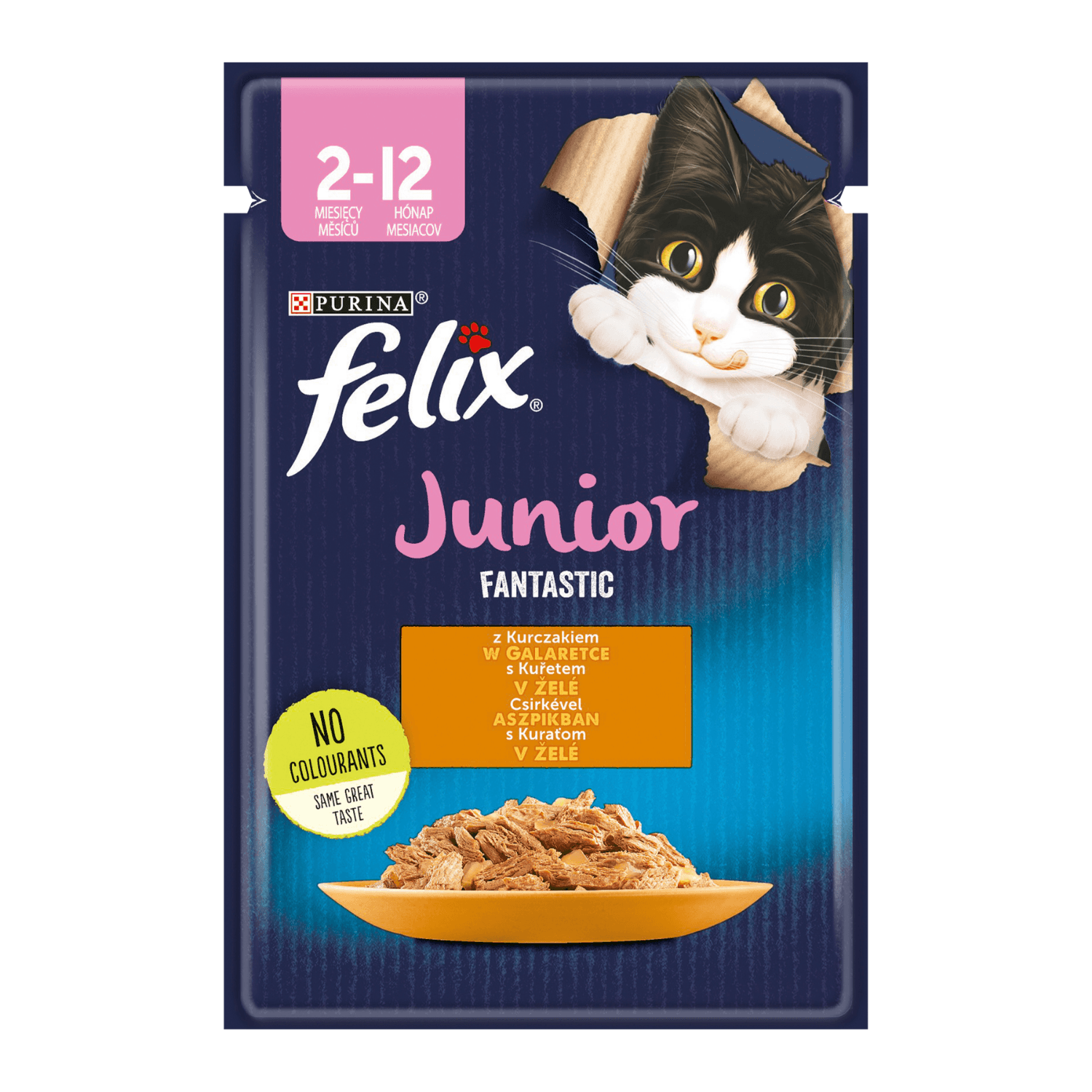 Felix Fantastic Junior saszetki dla kota karma mokra Kurczak 1 szt. 85 g