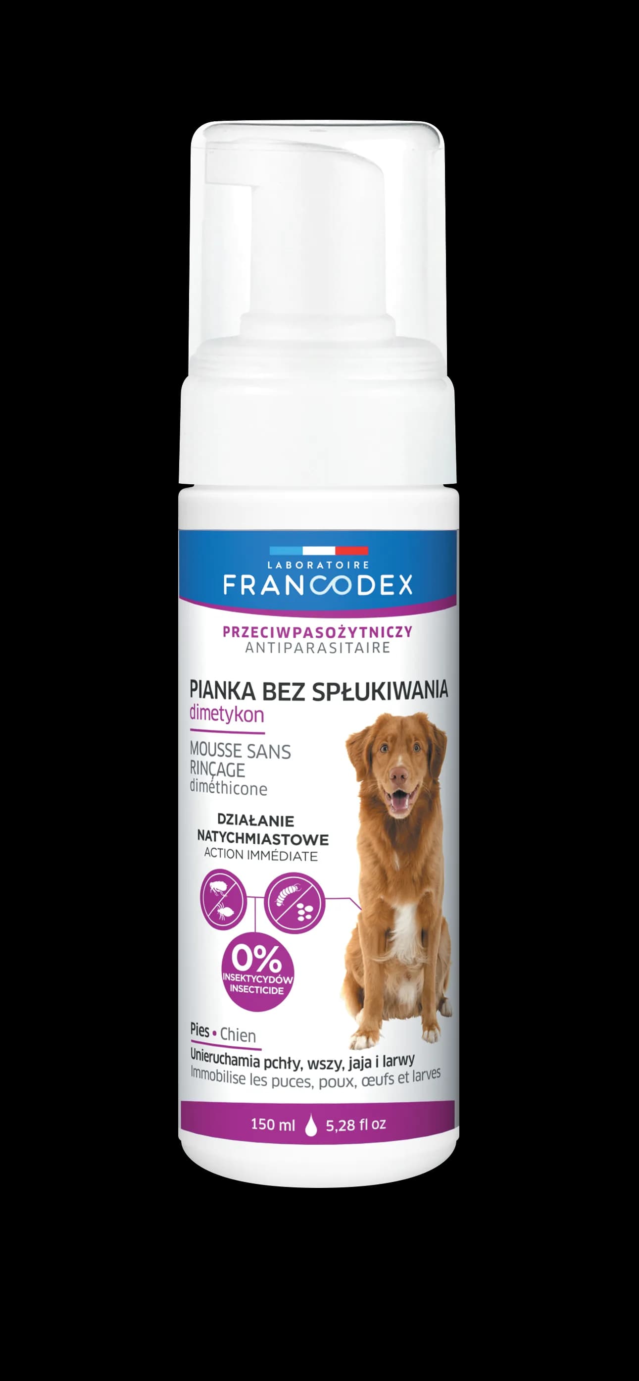 Francodex Pianka z dimetikonem bez spłukiwania dla psa 150 ml