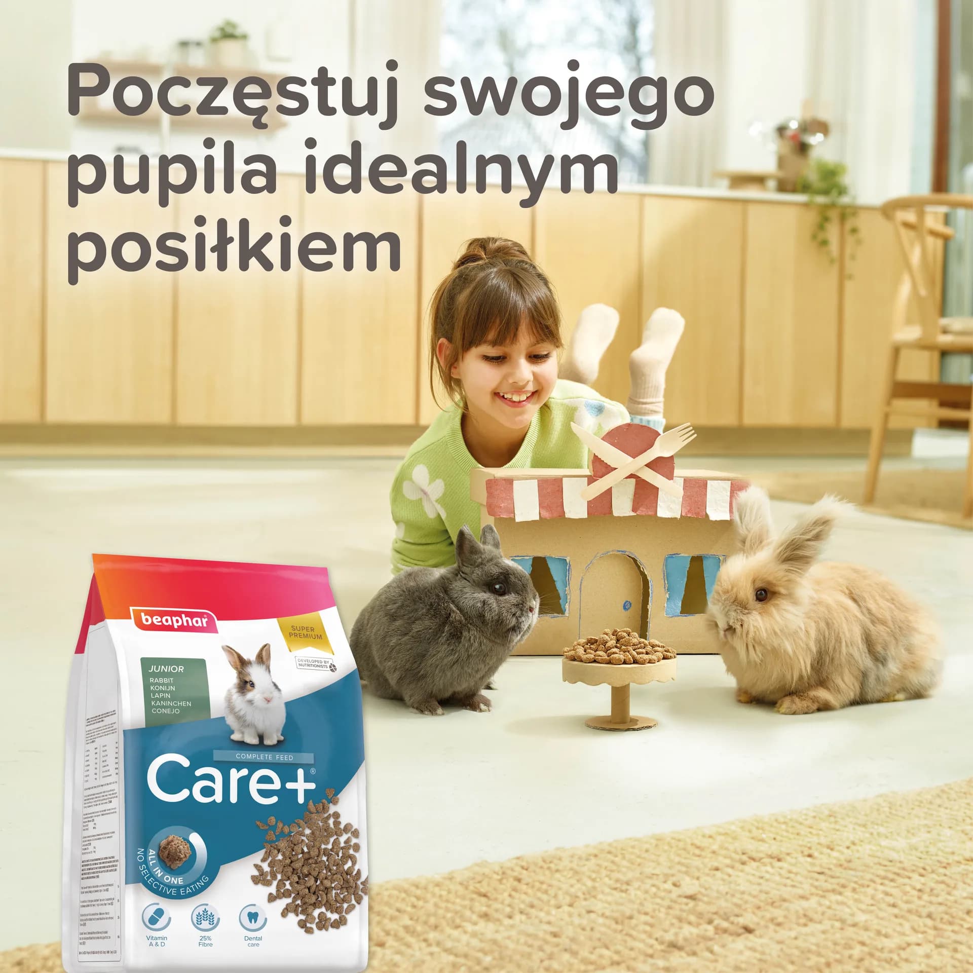 Beaphar Care+ Rabbit Junior karma Super Premium dla młodego królika – 1,5 kg