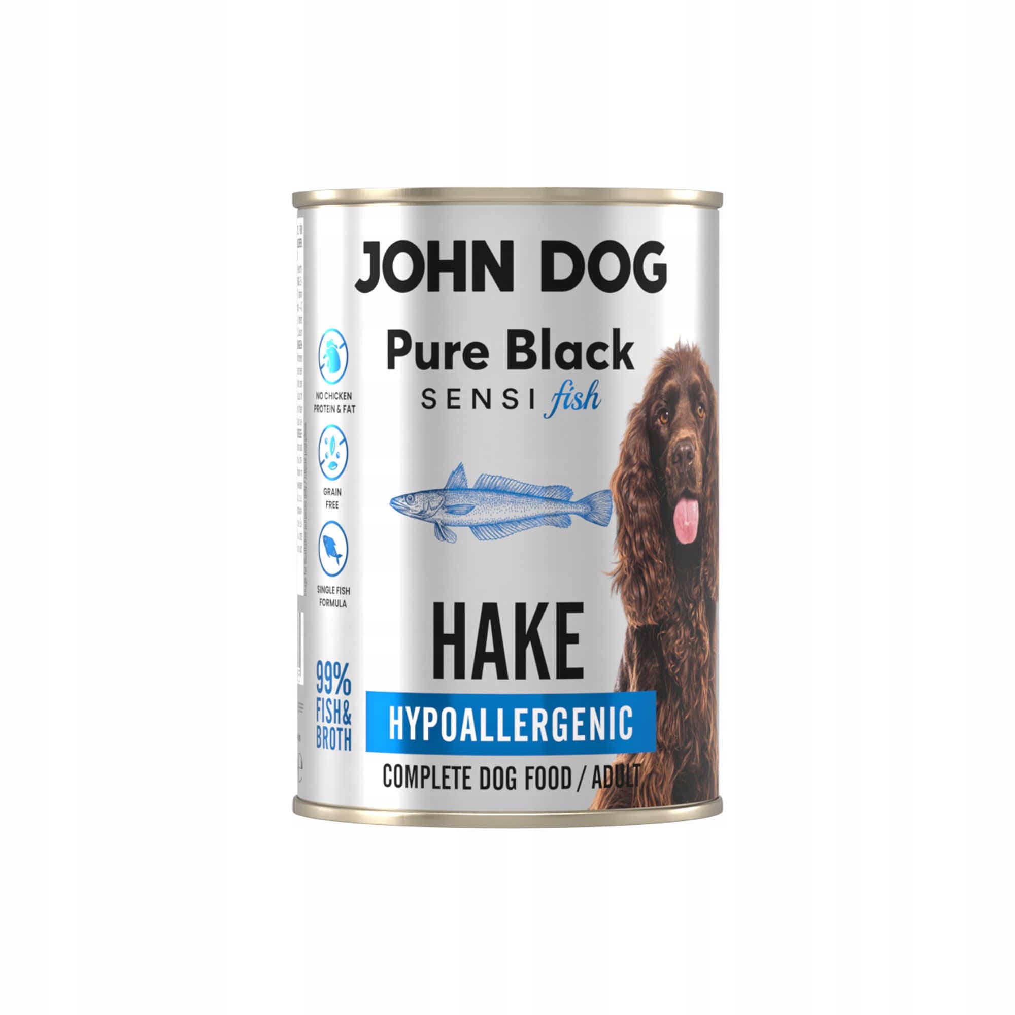 John Dog Pure Black Sensi Morszczuk karma mokra dla dorosłych psów 400 g