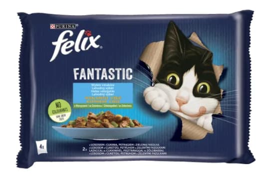 Felix Fantastic saszetki karma mokra dla dorosłych kotów Ryba z warzywami 4 × 85 g