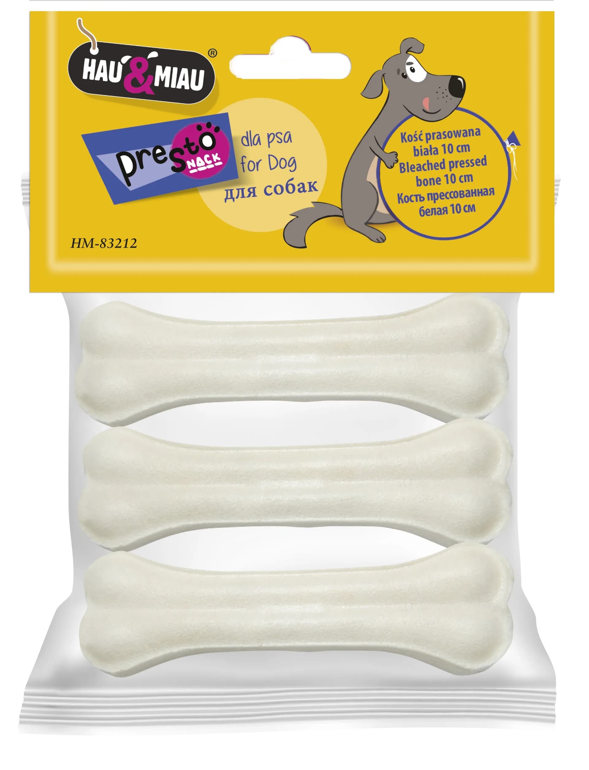 Hau&Miau Kość prasowana dla psa – 7,5 cm / 3