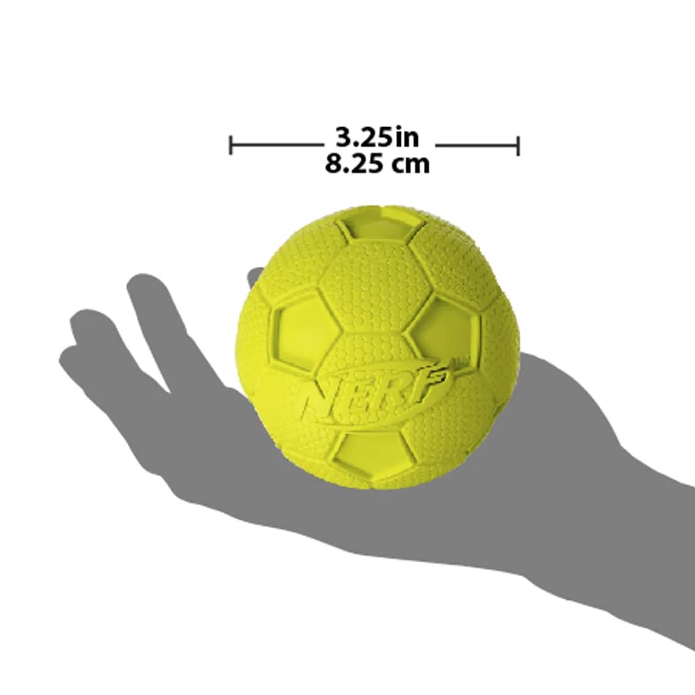 NERF Piszcząca piłka nożna dla psa zielona/niebieska M