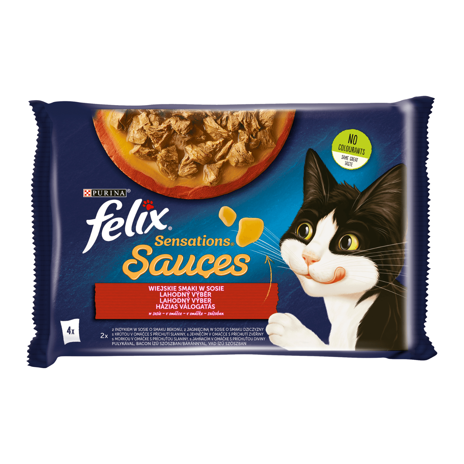 Felix Sensations saszetki karma mokra dla kota Indyk w sosie 4 × 85 g