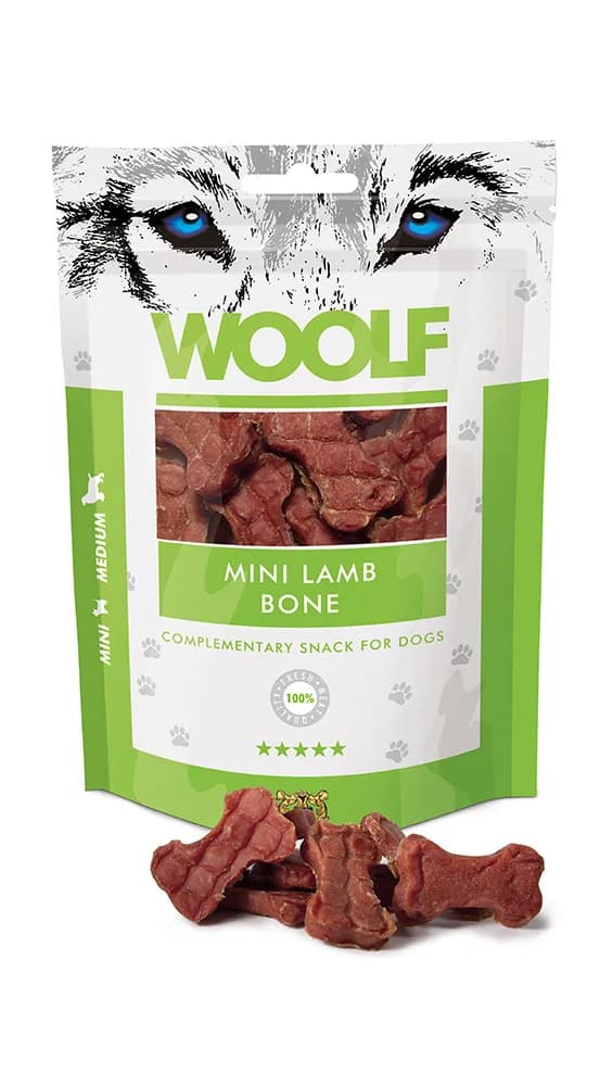 Woolf Lamb Bone Mini Przysmak dla psa Miękkie Kostki z Jagnięciny 100 g