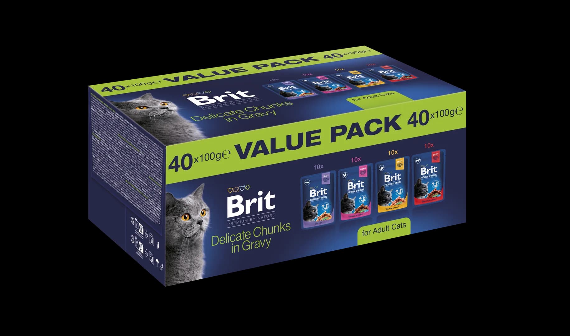 Brit Premium by Nature Cat Value Pack for Adult Cats 40 × 100 g