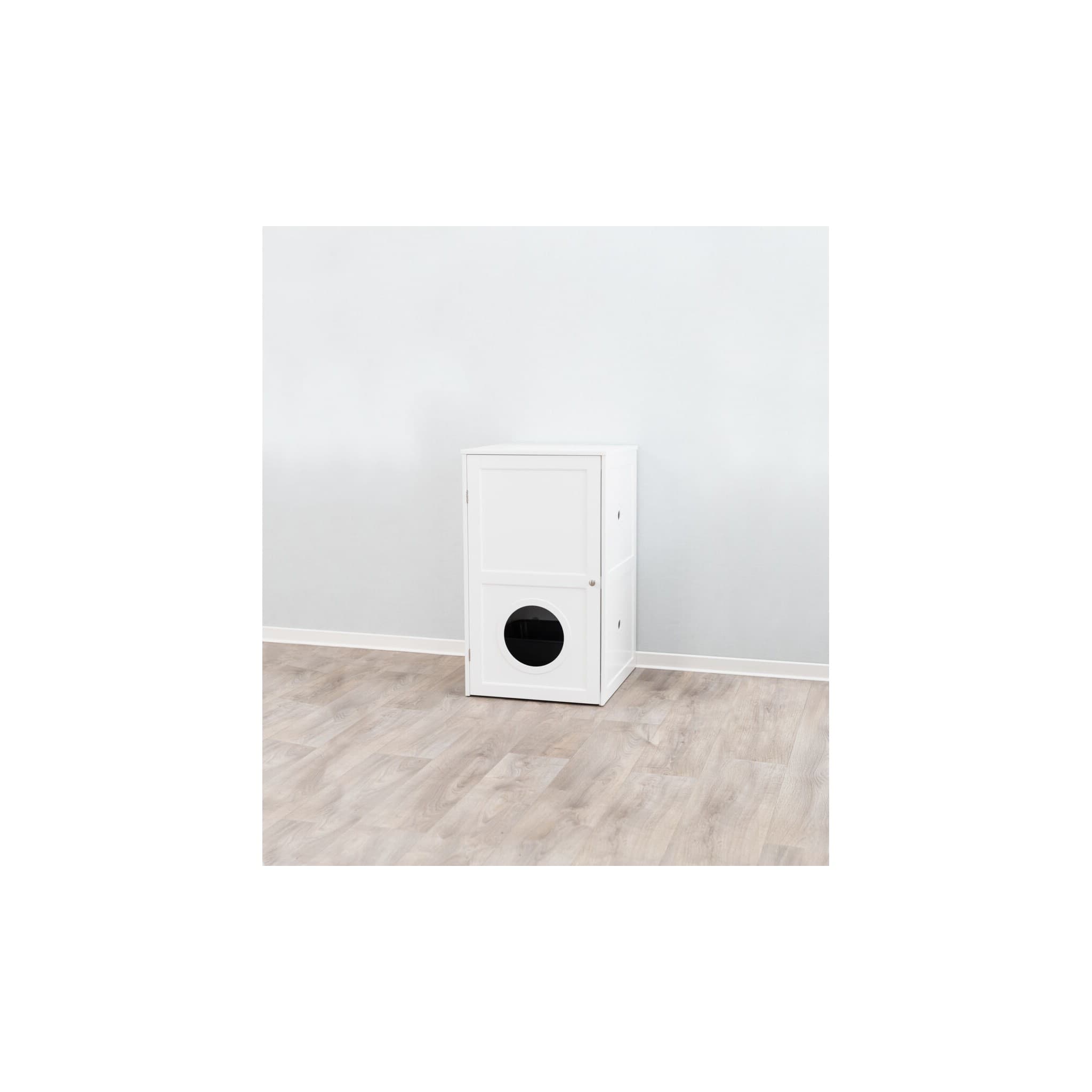 Trixie Szafka na kuwetę dla kota biała Mdf dwupoziomowa XL 53 × 90 × 58 cm