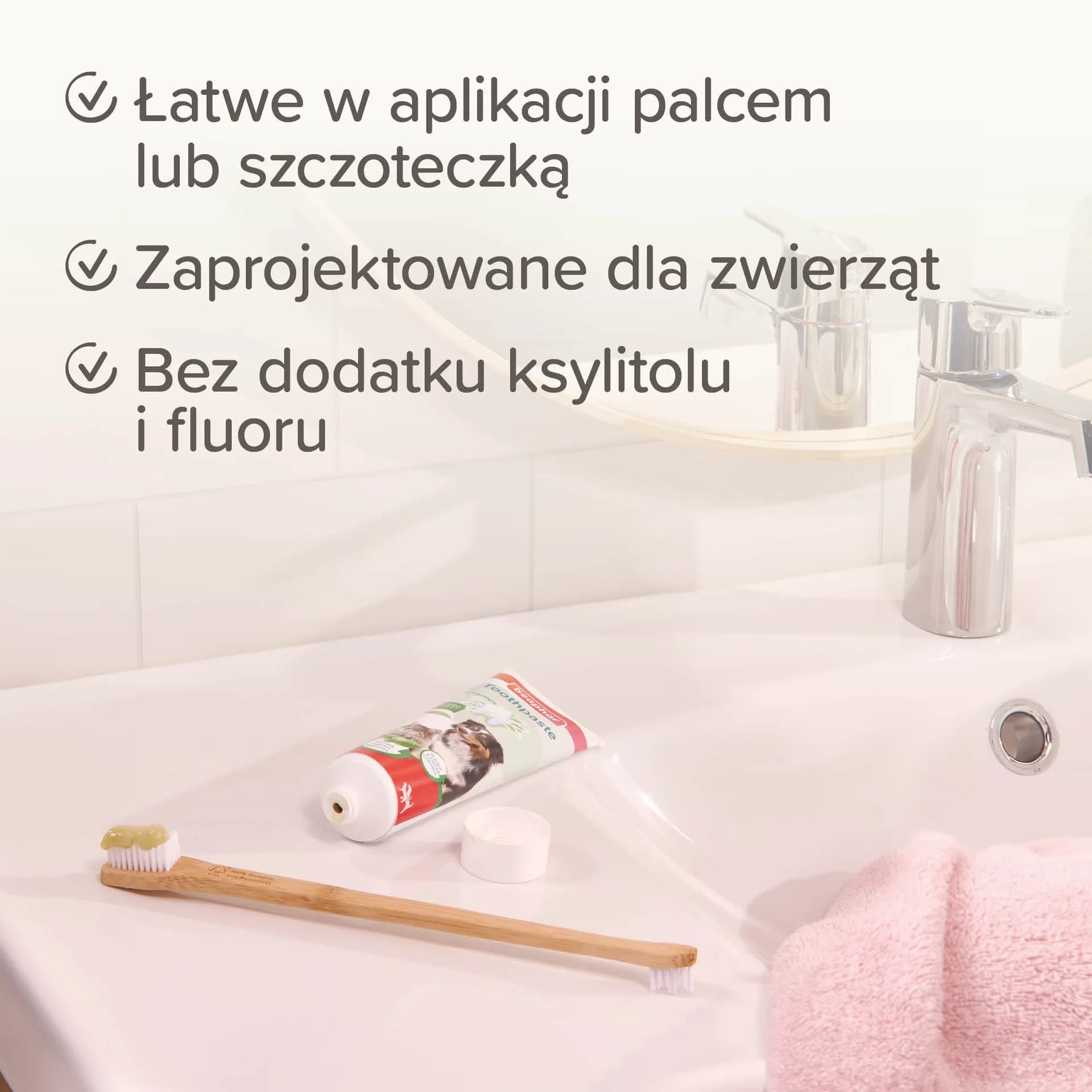 Beaphar pasta do zębów z enzymami dla psów i kotów o smaku mięty i pietruszki