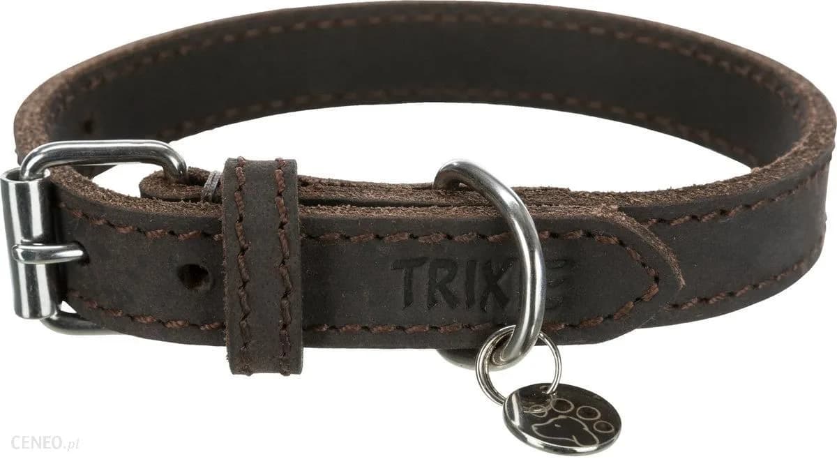 Trixie Rustic obroża dla psa ciemnobrązowa, z grubej skóry