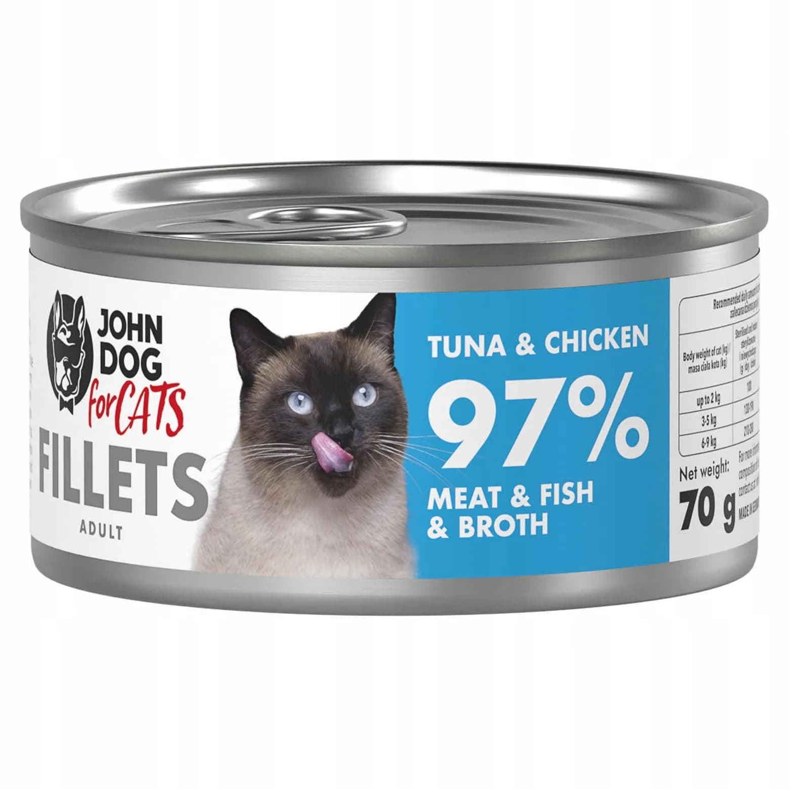 John Dog Filety karma mokra z tuńczykiem i kurczakiem dla dorosłych kotów