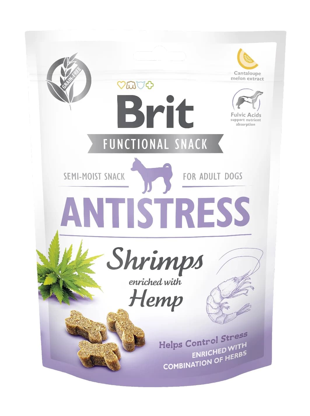 Brit Care Functional Snack Antistress Shrimps & Hemp przysmak dla psów z krewetkami 150 g