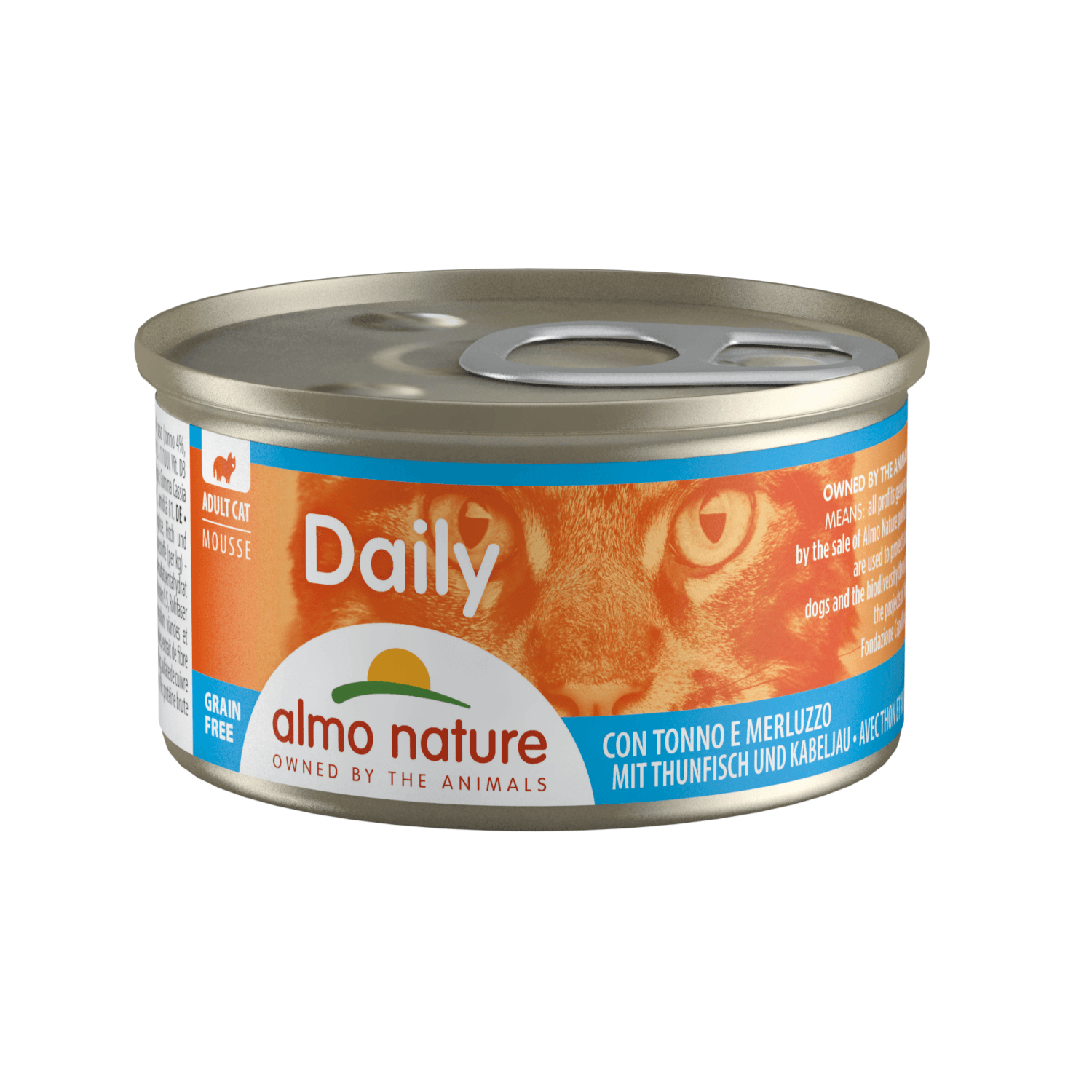 Almo Nature Daily mus karma mokra dla dorosłych kotów tuńczykiem i dorszem 85 g