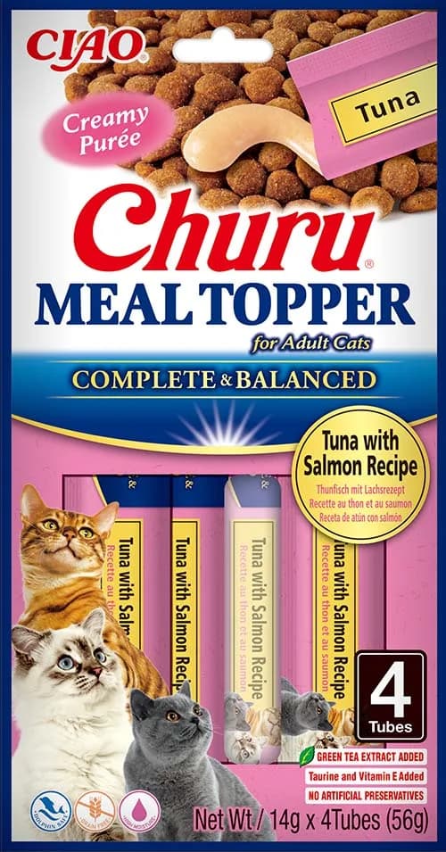INABA Cat Meal Topper Tuna With Salmon Recipe przysmak dla kotów 4 × 14 g 56 g