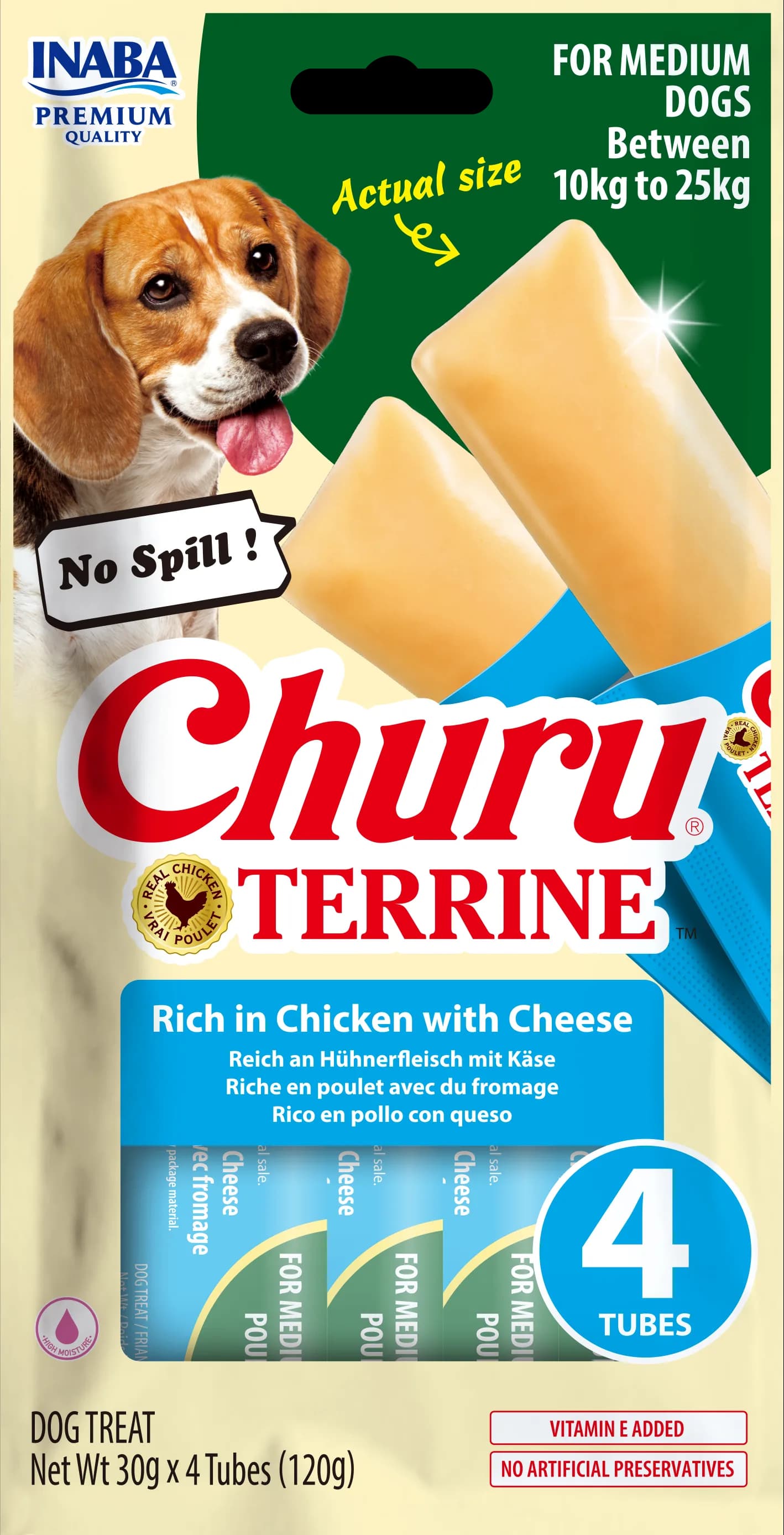 INABA Dog Churu Terrine Chicken & Cheese 4 × 30 g (120 g)