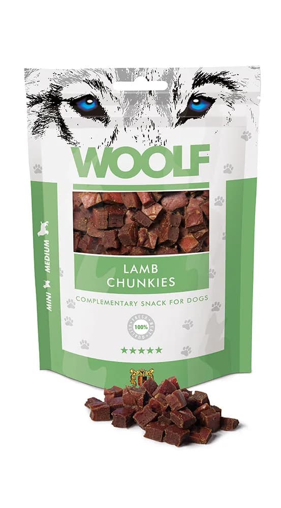 Woolf Lamb Chunkies Przysmak dla psa Kostki z Jagnięciny 100 g
