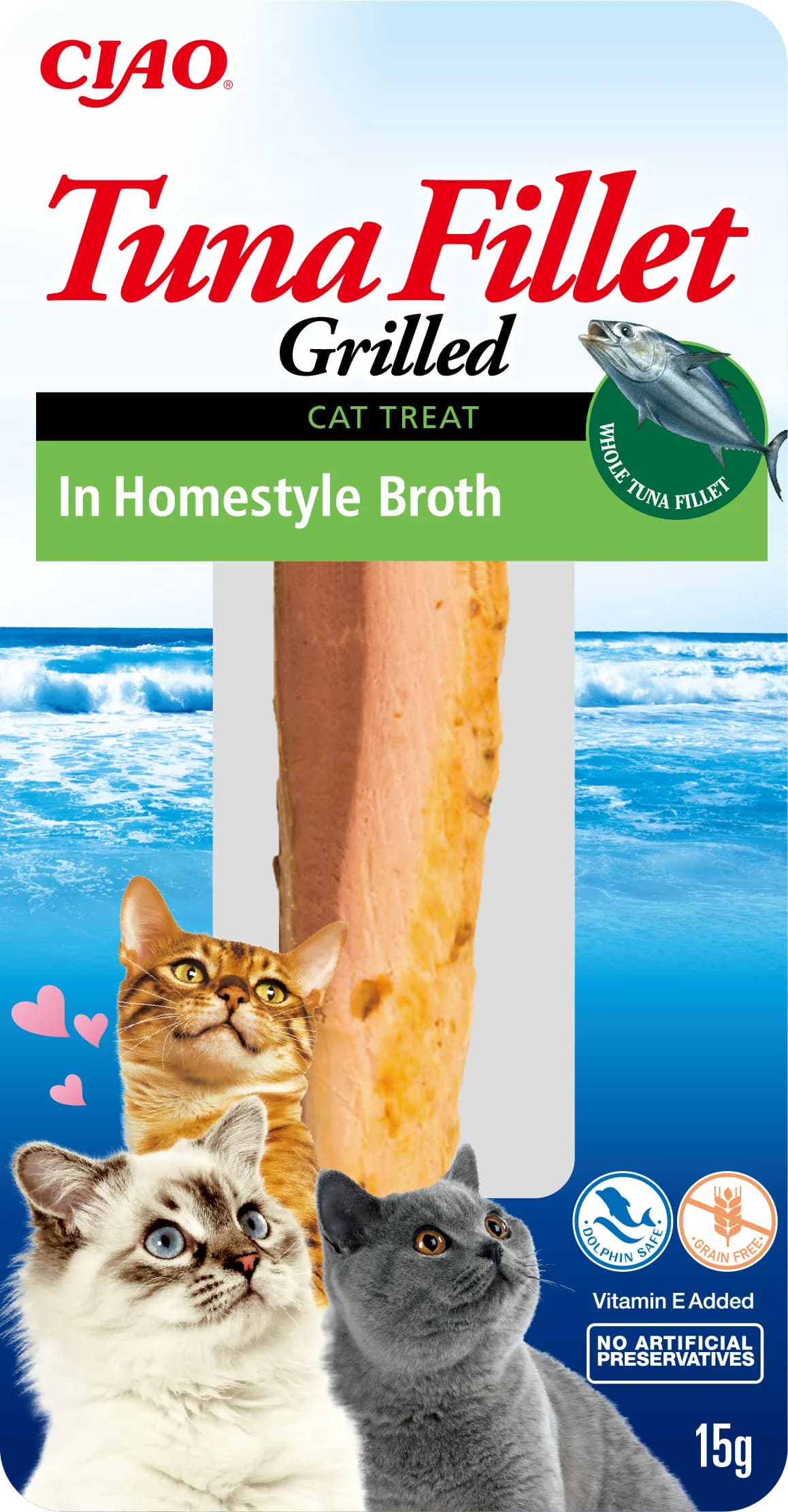 INABA Ciao Tuna Fillet Grilled In Homestyle Broth Karma uzupełniająca dla Kota 15 g