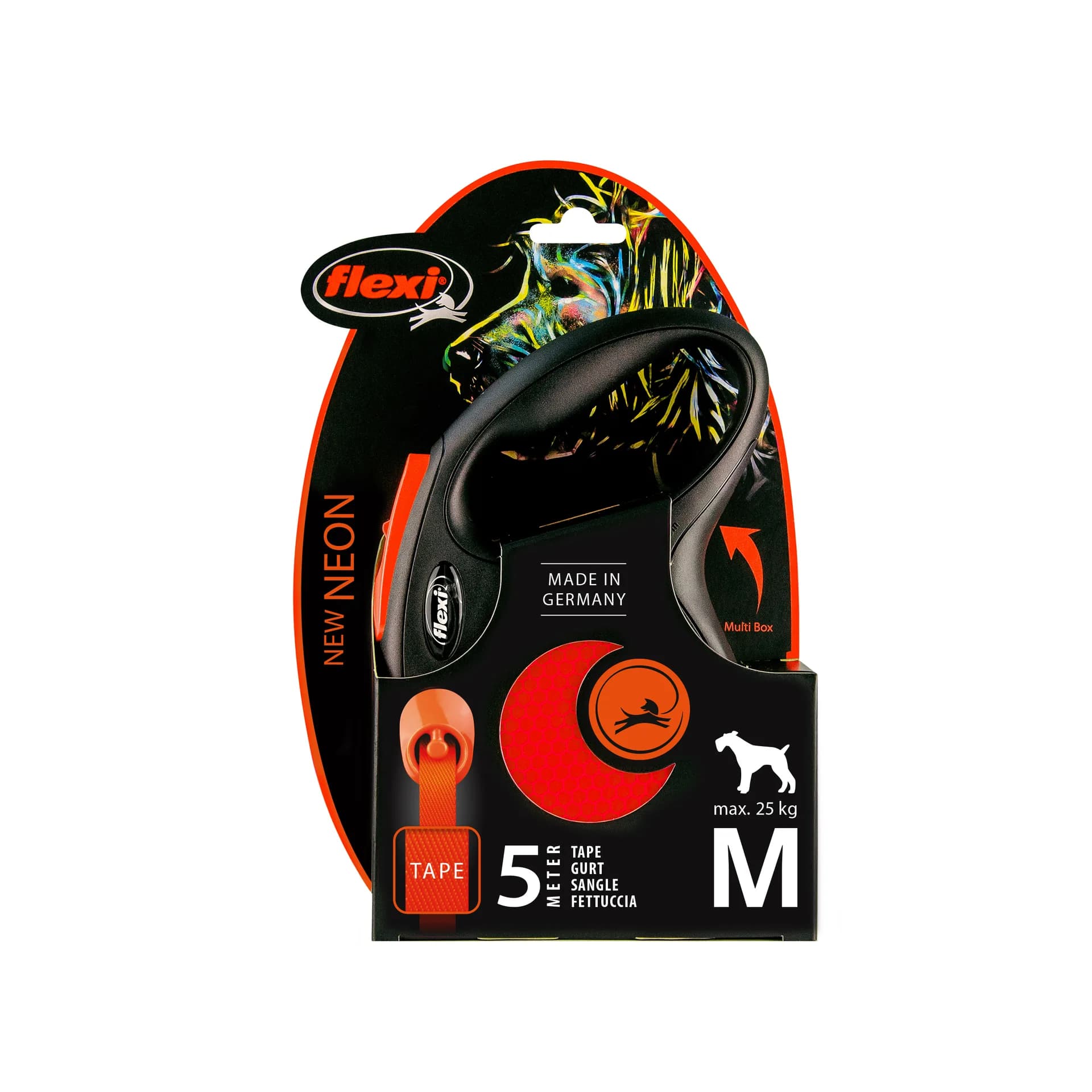 Flexi New Neon smycz automatyczna dla psa taśma – żółty, do 25 kg