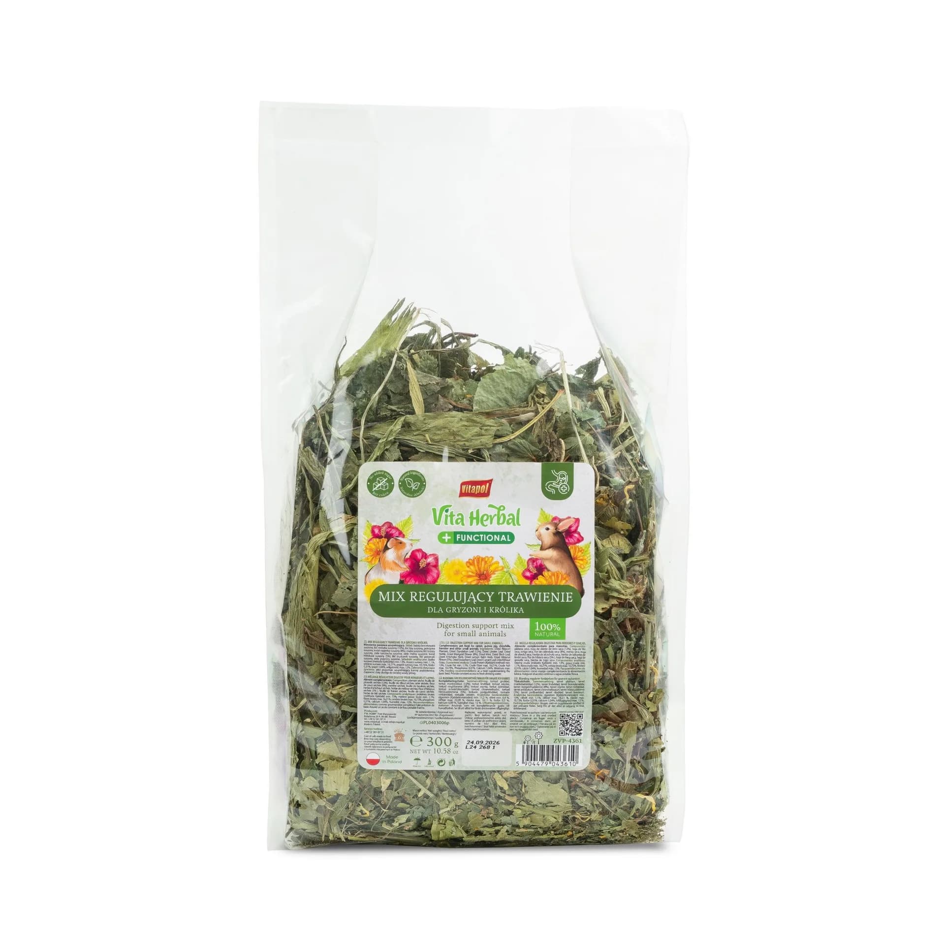 Vitapol Vita Herbal Functional mix regulujące trawienie dla gryzoni i królika 300 g